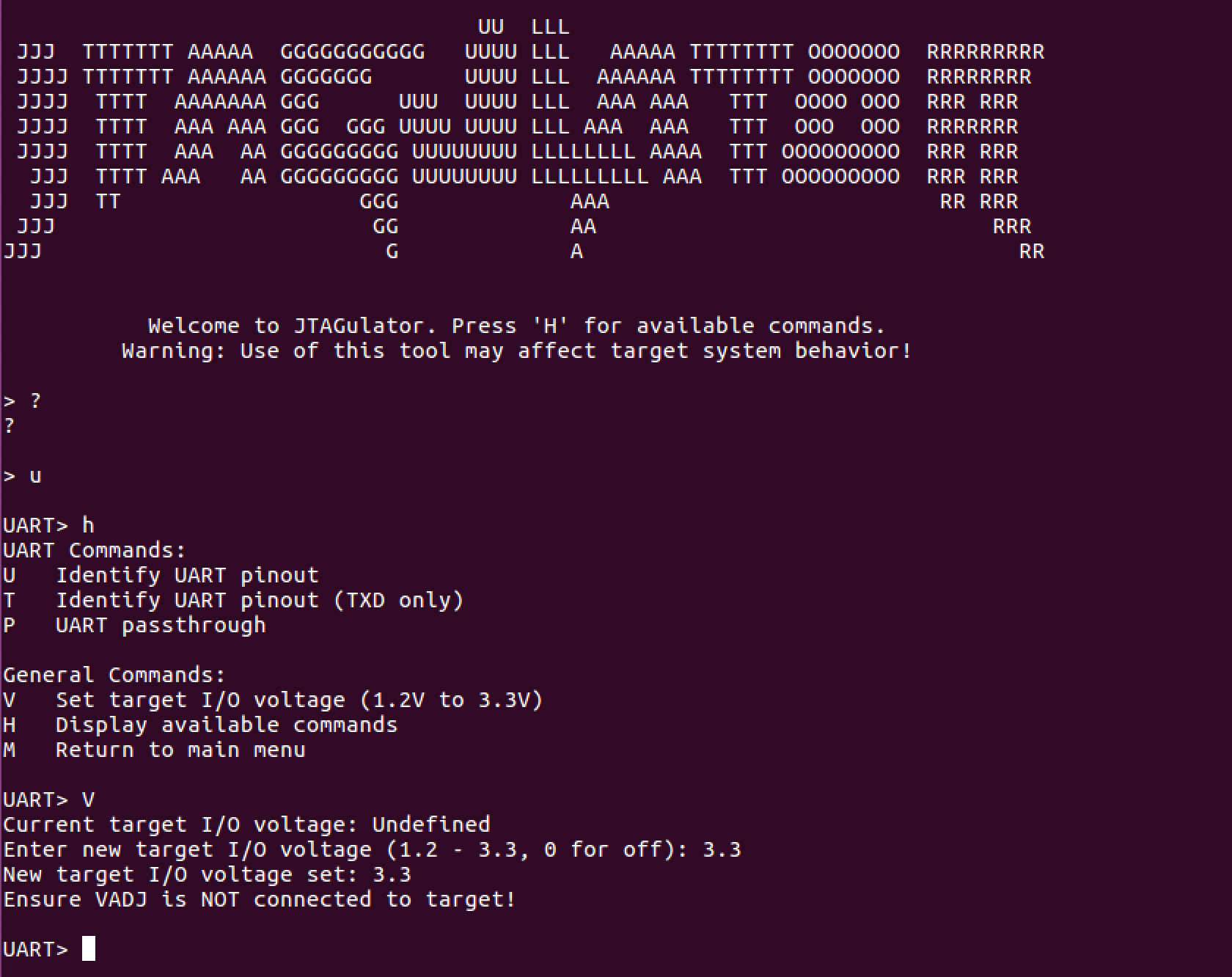 Accessing and dumping firmware through UART