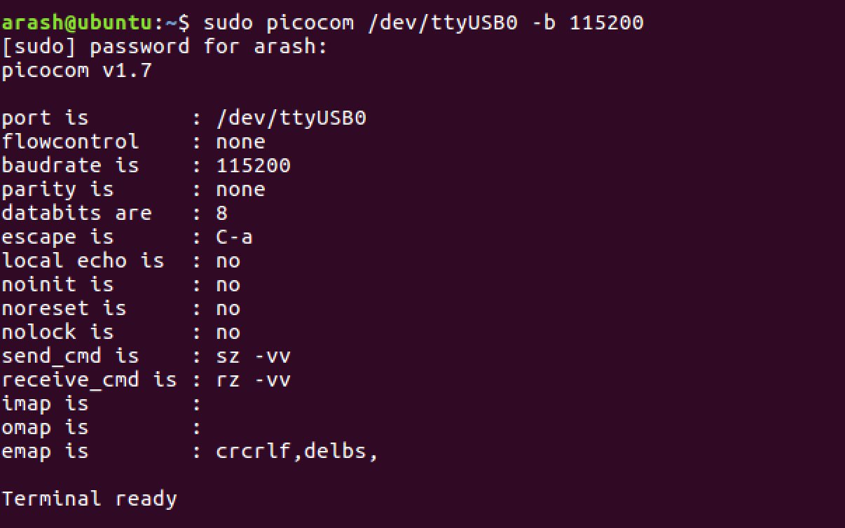 Accessing and dumping firmware through UART